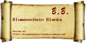 Blumenschein Blanka névjegykártya